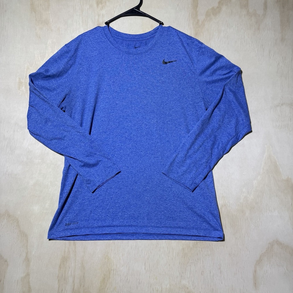 Nike Dri-FIT Men’s Large Blue Long Sleeve Running Training Performance Shirt